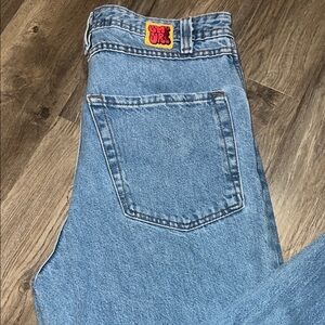 Empyre Light Wash High-Rise Jeans with Back Patch Sz 32